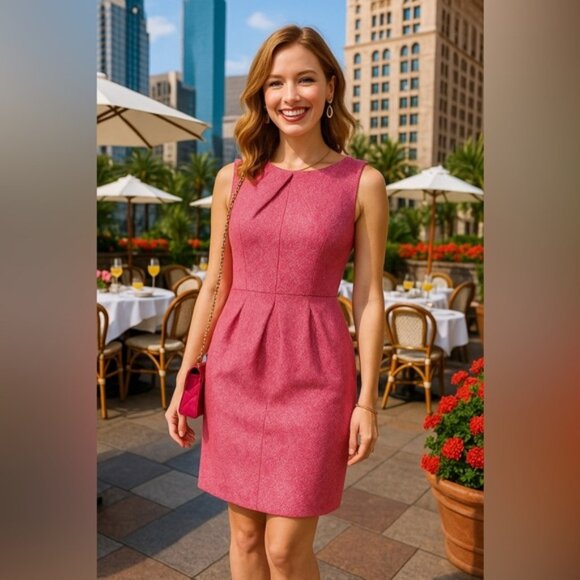 Yoana Baraschi Textured Dress Vaca Resort Preppy Brunch Summer Wedding Event - Picture 1 of 8